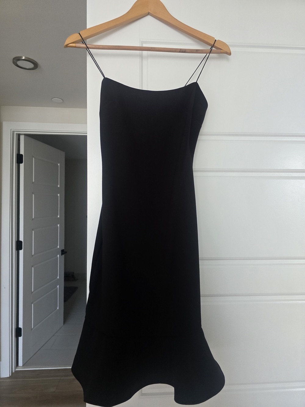 Likely Black Strapless Slip Dress with Thin Straps